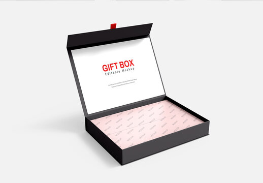 Open Gift Box Mockup Template