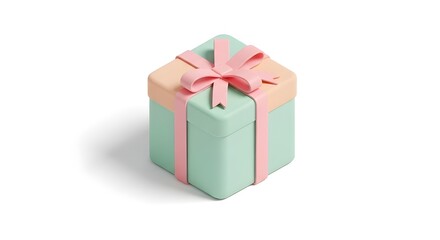 Pastel Gift Box with Pink Bow