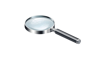 Silver Magnifying Glass Isolated on White