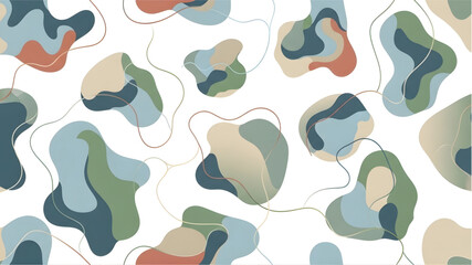 Seamless Abstract Pattern with Earth Tones and Organic Shapes