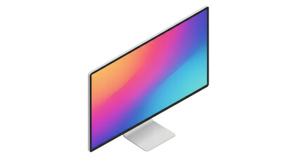 Colorful Computer Monitor Screen with Gradient Display