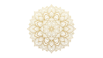 Golden Mandala Design, Intricate Floral Pattern, Ornate Decoration