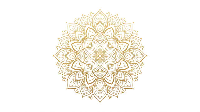 Golden Mandala Design, Intricate Floral Pattern, Ornate Decoration
