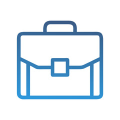 Sleek blue briefcase icon symbolizes professional business travel, work, and career success, perfect for modern corporate branding and digital platforms.