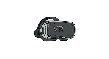 Fototapeta premium Monochrome vr headset sketch capturing virtual reality technology trend