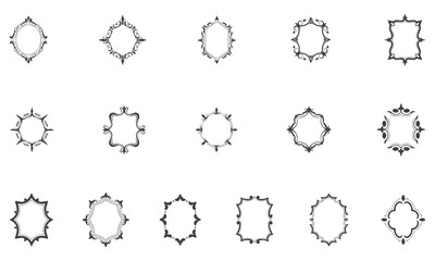 Vintage elegant ornate frames and decorative borders set design
