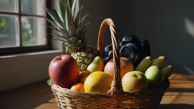 かごに入ったフルーツ