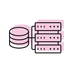 Data Server color shadow thinline icon , vector, pixel perfect, illustrator file 
