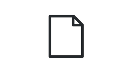 Minimalist document icon with simple black outline on white background
