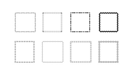 Handcrafted Geometric Frame Borders Collection | Dashed, Zigzag, and Wavy Outline Frames