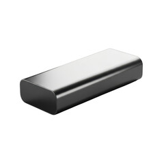 Sleek silver rectangular object with rounded edges minimalist design illustration