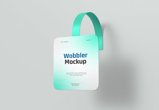 Realistic Square Wobbler Mockup