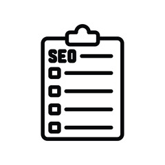 SEO Checklist line icon , vector, pixel perfect, illustrator file 

