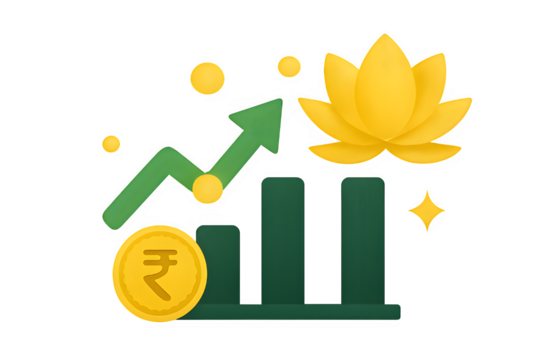 Golden business growth graph with coins and dollar symbols