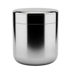 Polished metal cylinder container isolated product photography studio shot illustration