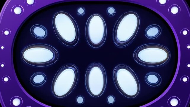 Abstract purple design with oval shapes and glowing lights