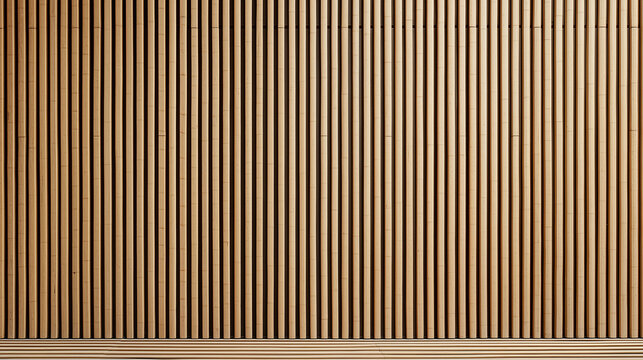 Minimalist bamboo wall with vertical slats smooth texture eco friendly design warm beige color modern interior natural material sustainable architecture calm atmosphere