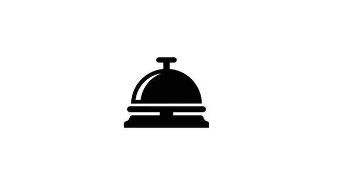 Minimalist silhouette style bell icon for hospitality and reception themes
