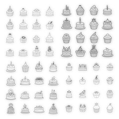 black and white cake food  vector design