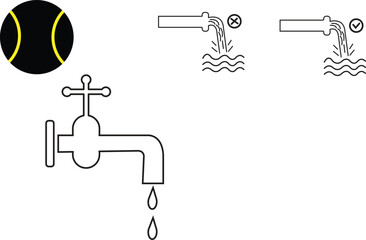 Water Pollution and Tap call Icon