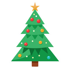 Obraz premium christmas tree isolated on white background
