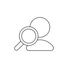 Search User Account Magnifying Glass Outline Icon