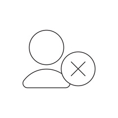 Cancel or Reject User Profile Account Cross Line Icon