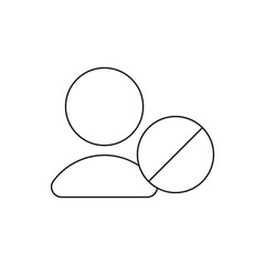 Muted User Profile No Sound Volume Line Vector Icon