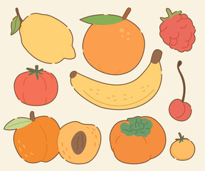 Vegetables and Fruits Pattern Collection - Hand Drawn Food Illustrations