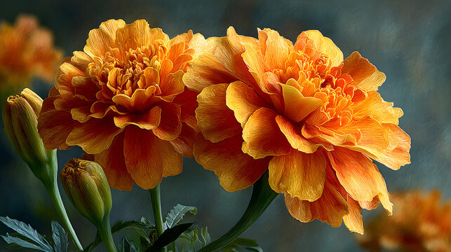 Marigold flowers cempasuchil for Day of the Dead on white background