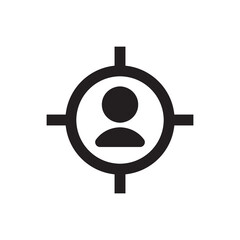 Obraz premium Solid Targeted User Profile Focus Marketing Icon