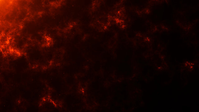 Dark abstract fiery background with glowing red dust and smoke texture. Dramatic energy texture perfect for cinematic designs, overlays, and atmospheric visuals.