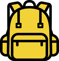 Yellow school backpack Vector