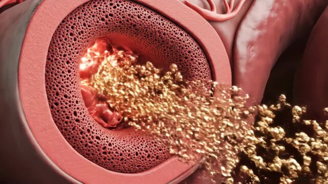 3D flow visualization of old red blood cells being filtered, with new ones emerging, powered by iron from macrophage hubs.
