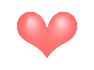 Shiny Red Heart Vector Illustration on White Background