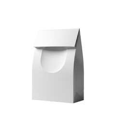Clean white paper lunch bag packaging container isolated object for food or goods illustration