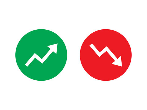 uptrend and downtrend arrow icon set