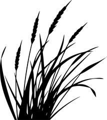 Simple grass silhouette design for eco and environment concept