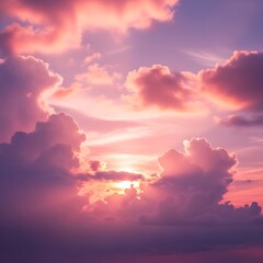 Obraz premium Beautiful Sunset Sky with Clouds.