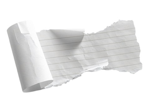 white sheet of paper on torn piece of lined paper - Powered by Adobe