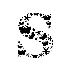 Elegant Black Letter S Logo Design with Flowing Lines.