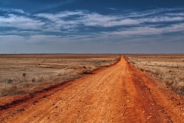 Dirt Road Texas. Countryside Transport in Western Texas Sun