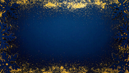 Golden Snowflakes on Navy: Elegant snowflakes shimmer against a deep navy blue backdrop, creating a festive winter wonderland perfect for holiday greetings.