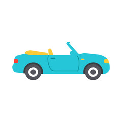 Fototapeta premium Convertible car in flat style with bright colors