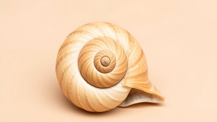 calcified. Tightly curled nautilus shell in warm beige tones on a neutral background. wildlife magazines, conservation campaigns, designed for nature documentaries and education.