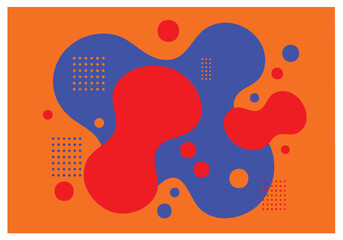 Vibrant abstract design featuring dynamic fluid shapes and intricate geometric patterns on an energetic orange backdrop