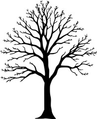 Simple tree line silhouette design for environmental concept