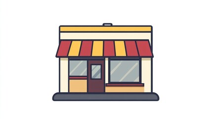 Small business storefront, urban setting, shop, retail, awning