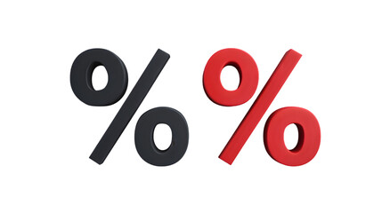percentage discount symbols in black and red theme