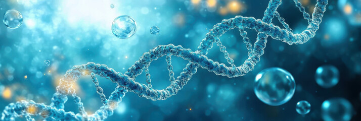 Abstract blue background  DNA science and innovation themes
